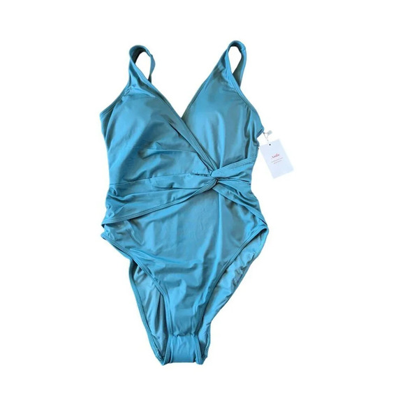 Andie Swim The Capri One Piece Bay Blue Eco Nylon Size Medium - Picture 3 of 7